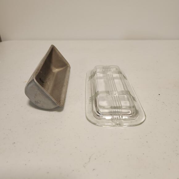 Vintage 1950s Everlast Forged Aluminum Covered Butter Dish Retro Bamboo Pattern - Picture 6 of 7